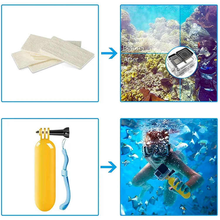 
58 In 1 Gopros Accessories Set For Go pro heros8 7 6 5 Monopod Selfie Stick Clip 