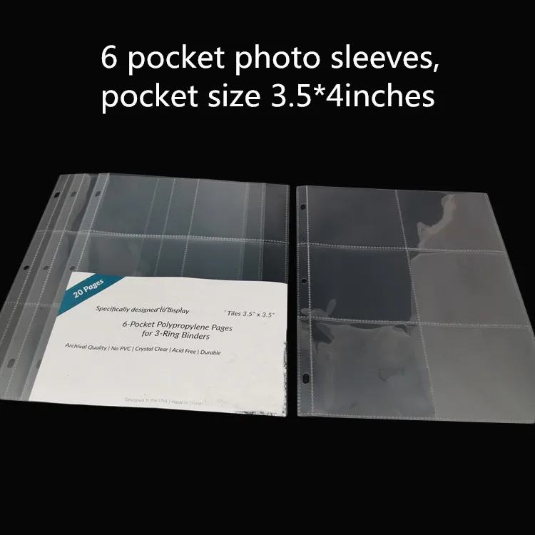 PP 6 pocket photo sleeves transparent photo protection sleeves 3.5*4 inch (Manufactory)