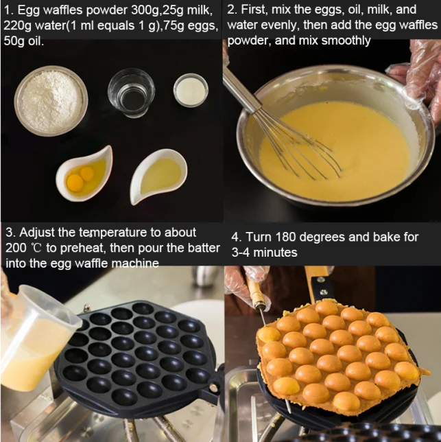 
Hot Selling good taste egg waffle puff powder mix for egg waffle,factory price,Halal Egg puffs Hong Kong style waffle eggie 