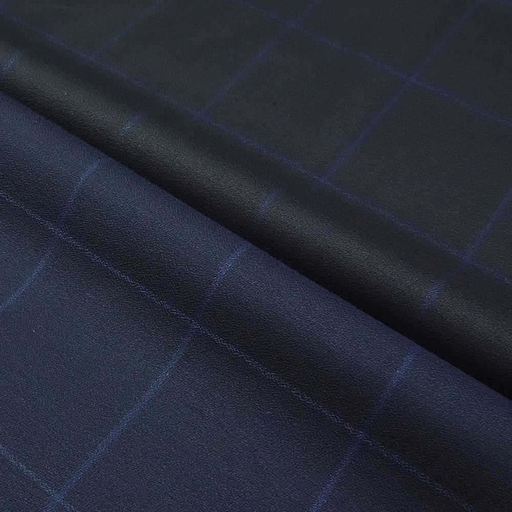 Factory Priced Worsted Wool Polyester Blend Woven Fabric for Men's Suits and Jackets Yarn Dyed Organic Eco-Friendly