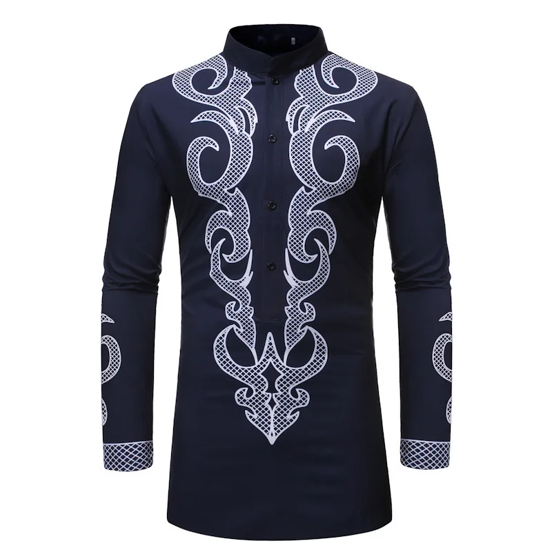 

MXCHAN SJH25142 New African style printed shirt men casual long-sleeve shirt african print shirts for men