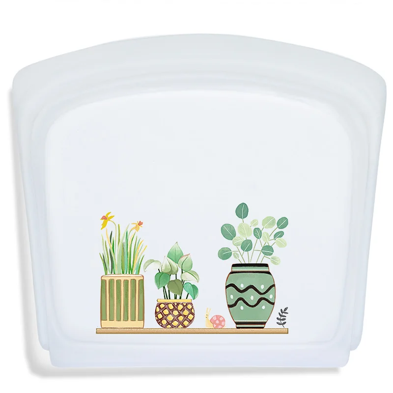 

Reusable silicone food container BPA free 100% platinum silicone storage bag for liquid and vegetables, Light blue, light gold, light green, clear