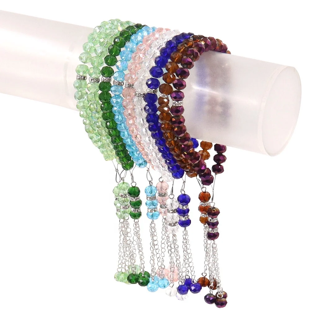 

Stock 33 Beads Assorted Colorful Crystal Tasbeeh Glass Mohammed Wholesale Tasbih For Ramadan Prayer Beads, Any color is available