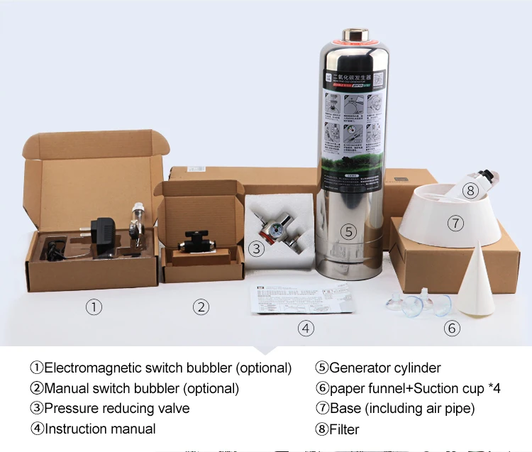 Kit Générateur De CO2 Pour Aquarium - Version Double Pressurisation, Max 600 G + 600 G De Matières Premières