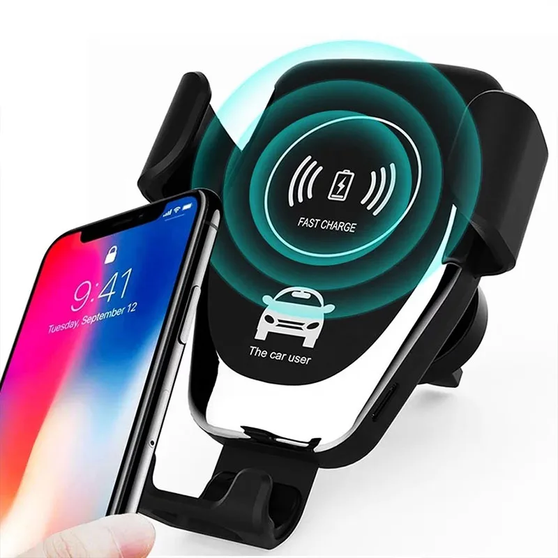 

Wireless Charger Magnetic Mount Mobile Holders USB Air Vent for Car Electric Logo Waterproof Cell Universal Stand Phone Holder, Black&white