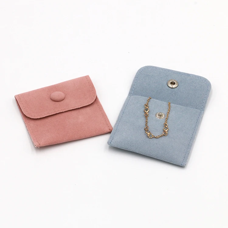 

7*7 CM Micro-suede Sustainable Biodegradable Cheap Personalized Jewelry Pouch Customize, Gray, creamy white