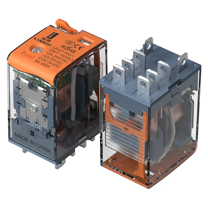 

LANBOO relay 12V/24VDC 230VAC Intermediate relay miniature relay 2NO2NC/4NO4NC
