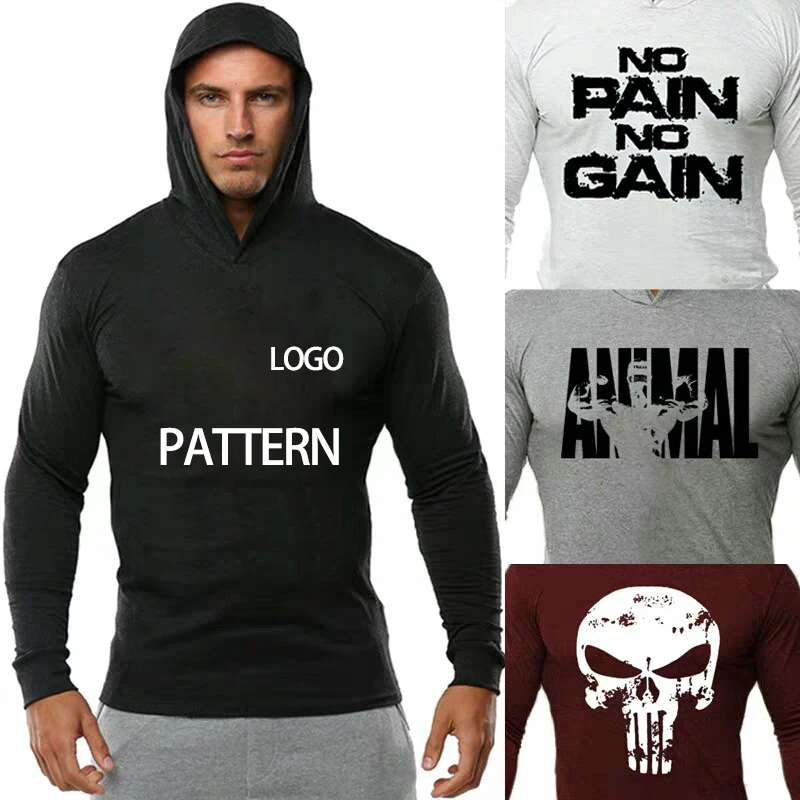 

Custom design logo high quality sublimation spring autumn Hoody male Slim fit Custom Sportswear Clothing Tops hoodies men's