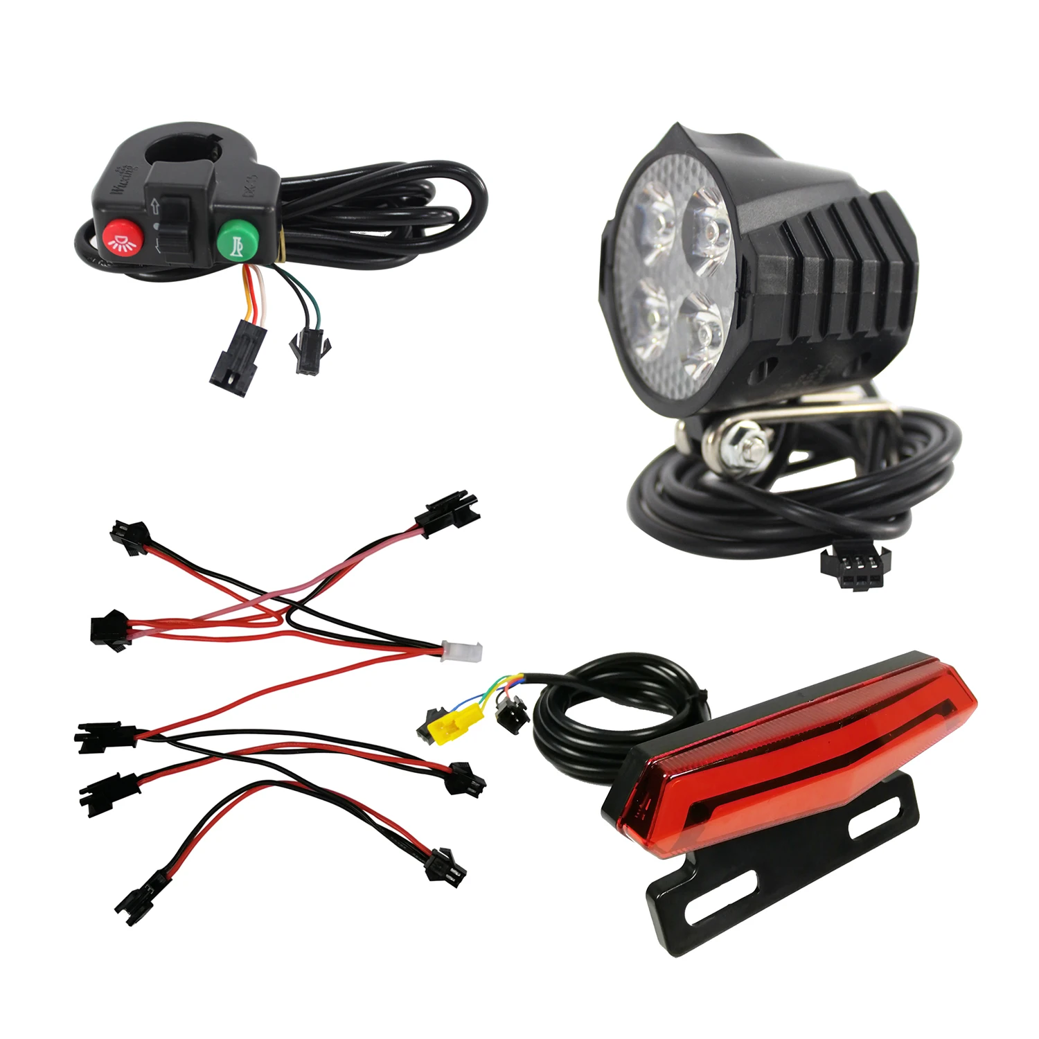 

24V 36V 48V 60V Universal voltage eBike Headlight Rear Lights Rear turn signal LED Brake Light Electric bicycle headlamp
