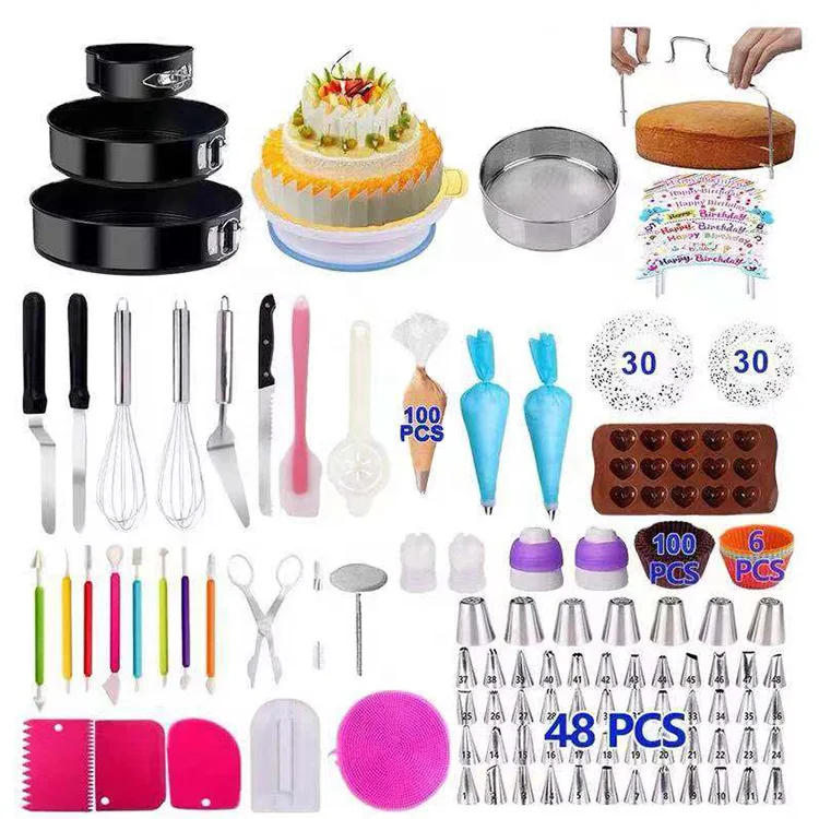 

Hot Sale 367pcs/set Cake Turntable Piping Nozzles for Cake Baking Decorating Supplies