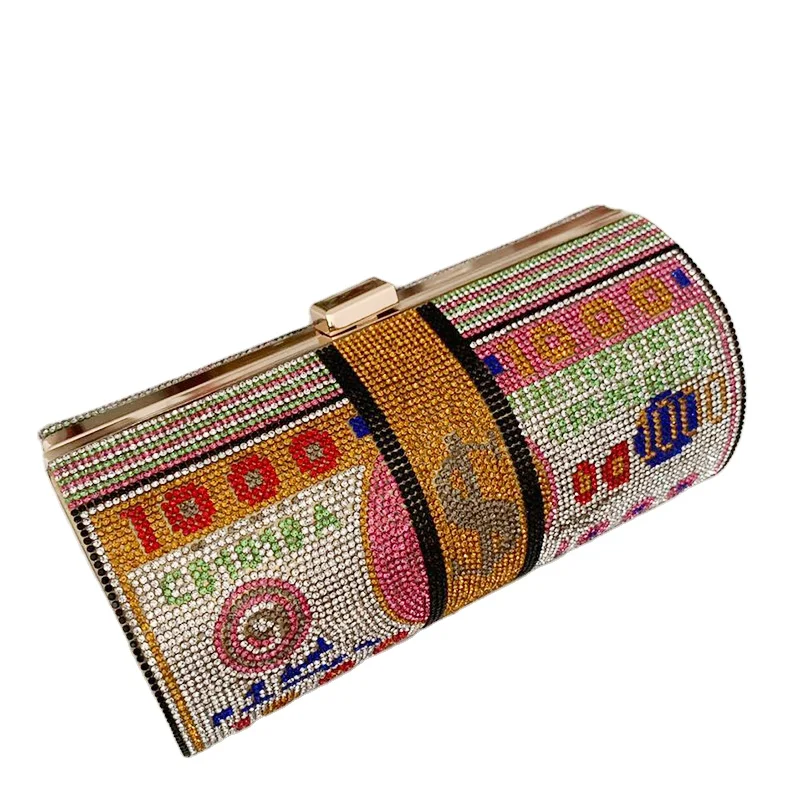 

Ladies Evening Bag Money USD Bag Dollar Design Luxury Diamond Party Wallet Clutch Bag