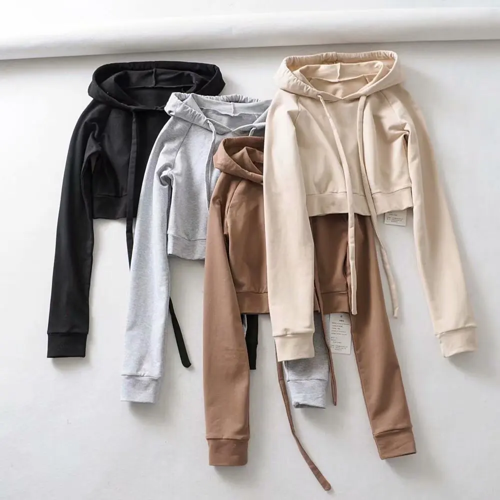 

2020 Breathable Fitness Clothes Hooded Loose Short Coat Yoga Women Long Sleeved Hoodies