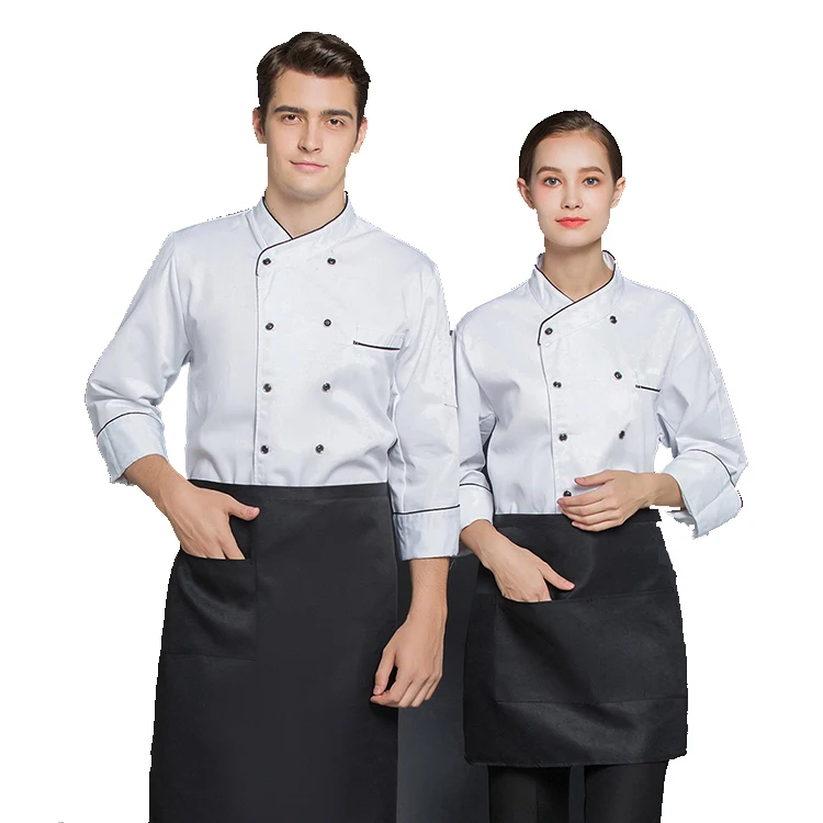 

Custom hotel chef Uniform with embroidery logo double breasted Restaurant kitchen coat workwear