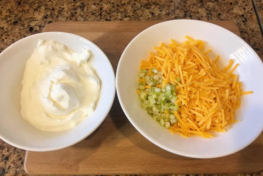 Various toppings for serving Dixon's chili including shredded cheese and sour cream
