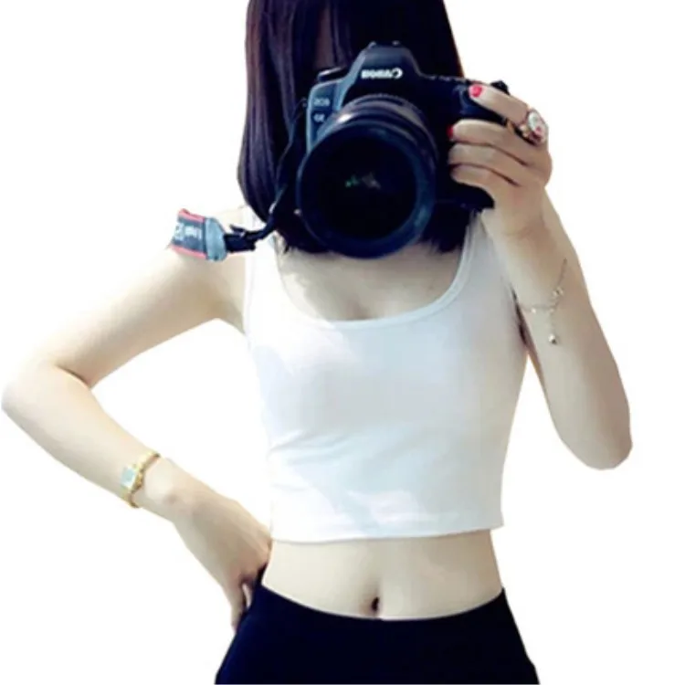 

Wholesale Hot Sale Crop Top Women Summer U-Neck Sleeveless Short Crop Tops