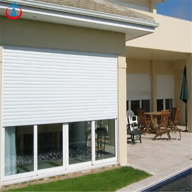 White 800mmW*2000mmH 45mm Width Of The Slat Double Layer Electric Aluminum Roller Window for House