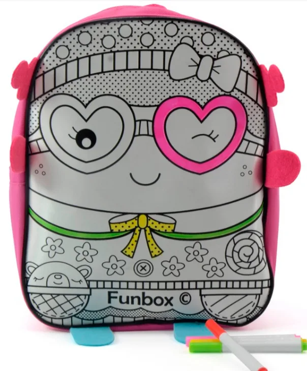 

DIY customized colored kids backpack coloring bag for school