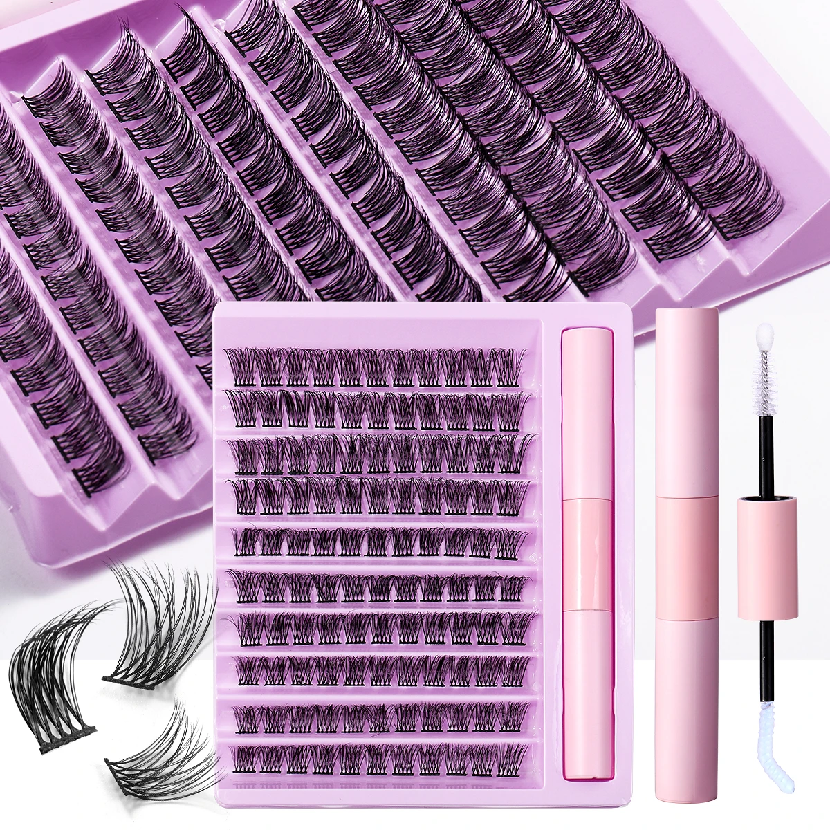 

Wholesale Segments Cluster Eyelashes Extension Natural Individual Lashes Large Capacity DIY Cluster Lash Kit