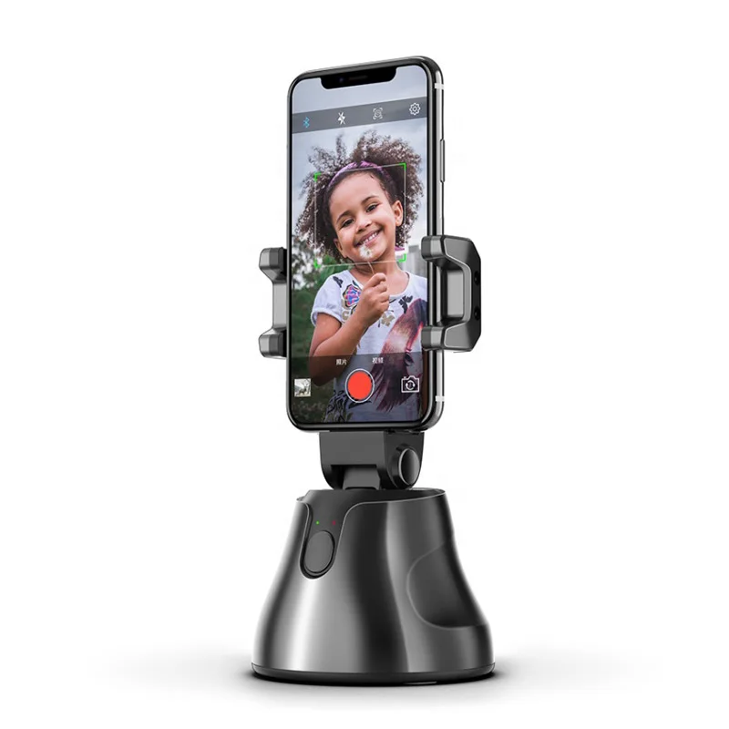 

2021 Top Sale Portable 360 Face Rotation Auto Degree Object AI Tracking Phone Selfie Holder Auto Tracking Smart Shoot Camera, Black