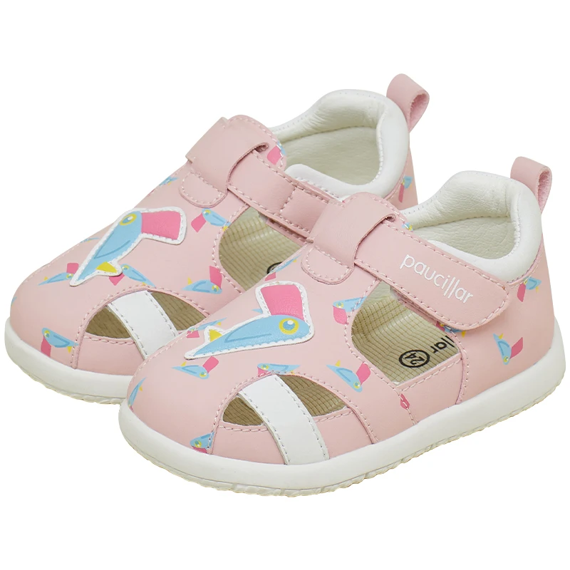 

2020 hot sell flexible sandal cute emboss design upper style for kids 1-5 year old, Pink/white