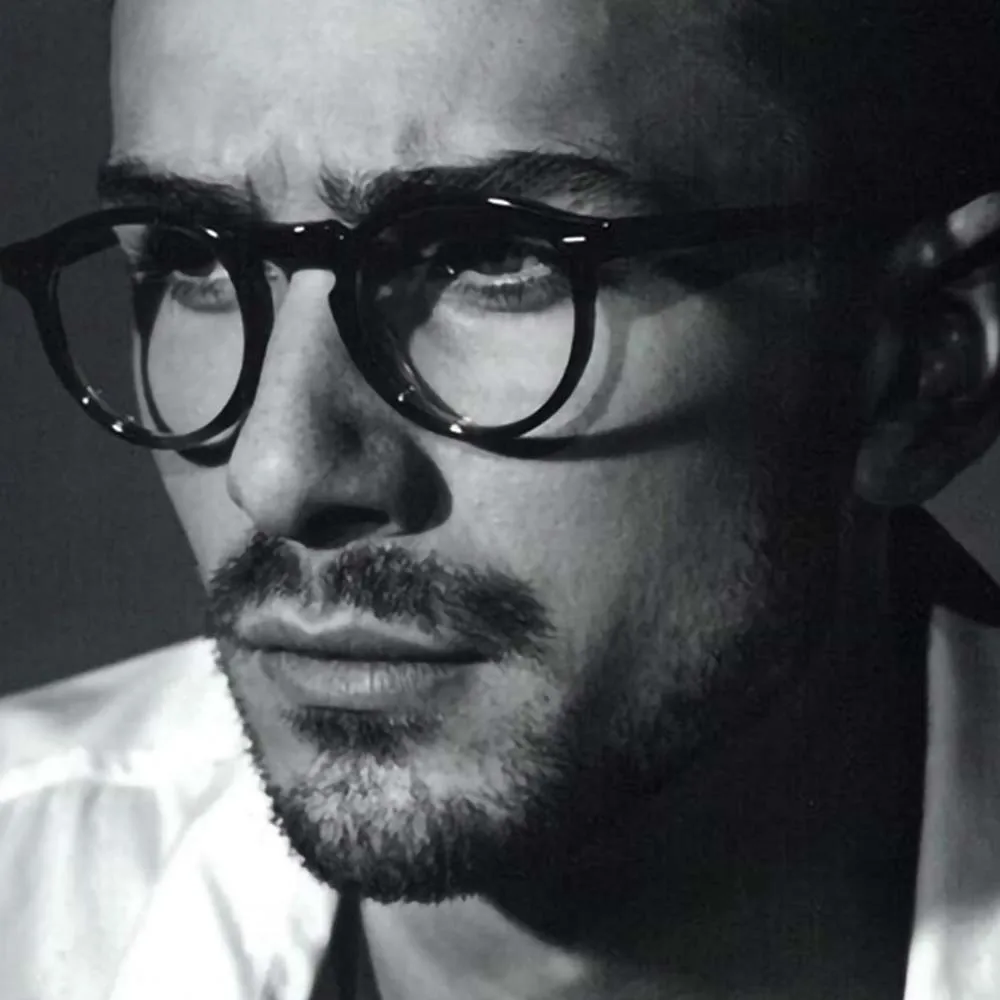 Bold Glasses Acetate Optical Frame Thick Frame Retro Eyeglasses Round Vintage Frame Blue Light Blocking Glasses Men