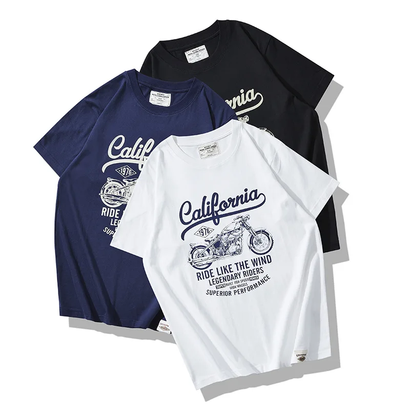 Men's T-Shirts Apparel 100% Cotton Graphic T-shirts Vintage Short Sleeve Casual Crew Neck Men Clothes Clothing Manufacturers