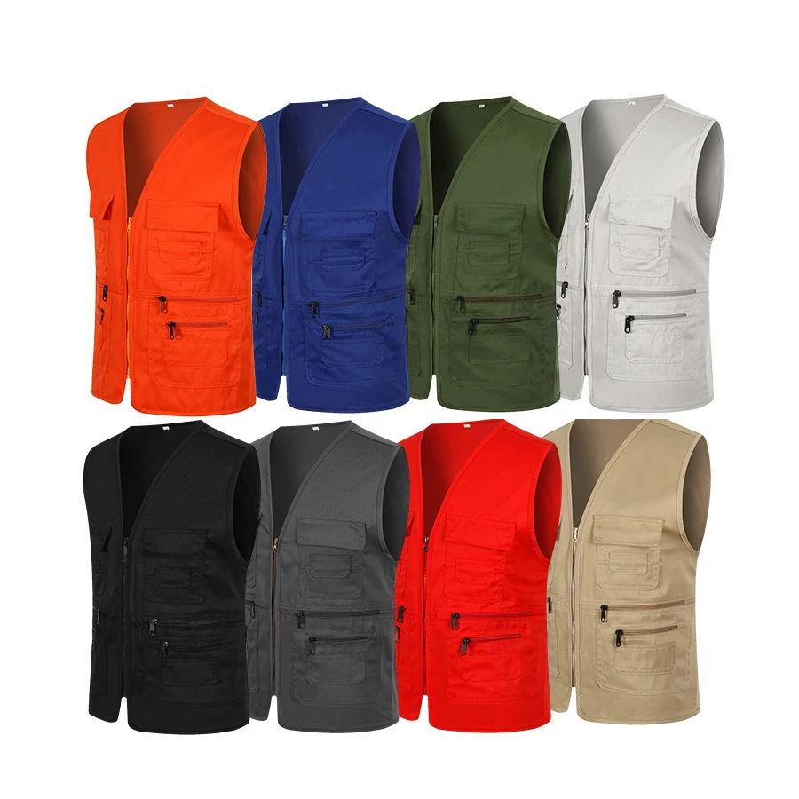 

Unisex Multi Pockets Vest Waistcoat Bibs for Promotion Advertising Marketing Workers Volunteer Vest Waistcoat