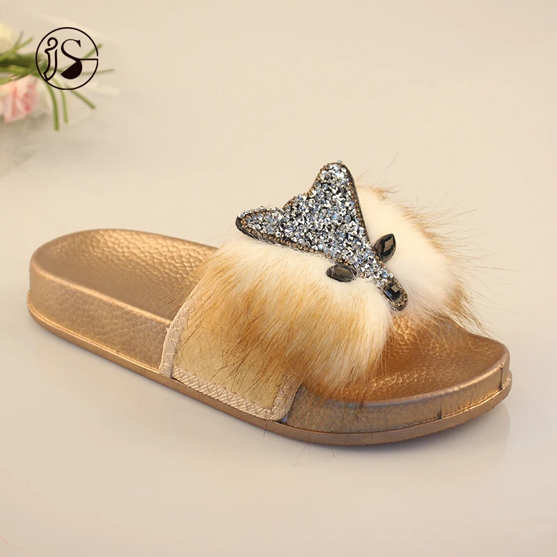 

Fox decoration high quality womens slippers slides women, Picture