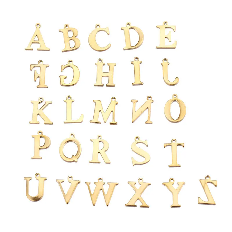 

Hobbyworker Hot Selling Capital A-Z Stainless Steel Letter Charms for Bracelet Necklace Jewelry Making, Colors
