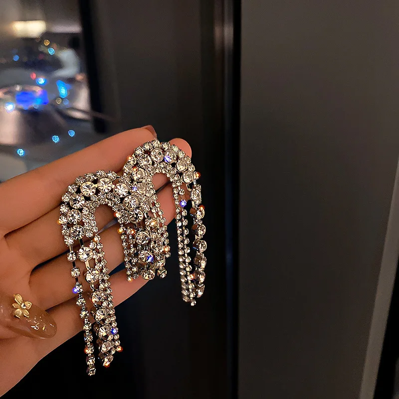 

fashion trendy jewelry crystal luxury earing statement