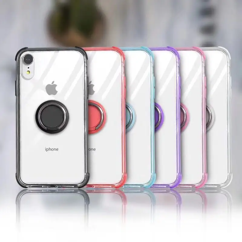 

hot selling transparent tpu phone case for iphone xs max with rings for mobile phone cases