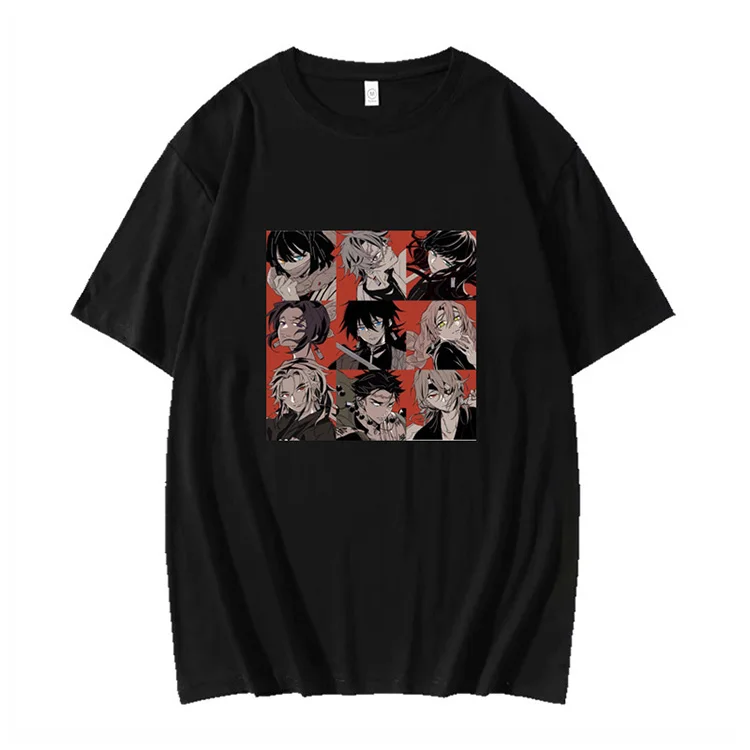 

Demon Slayer Japanese anime pattern top O-neck loose Rengoku Kyoujurou casual clothing mujer cute preppy style women T-shirt, Customized color