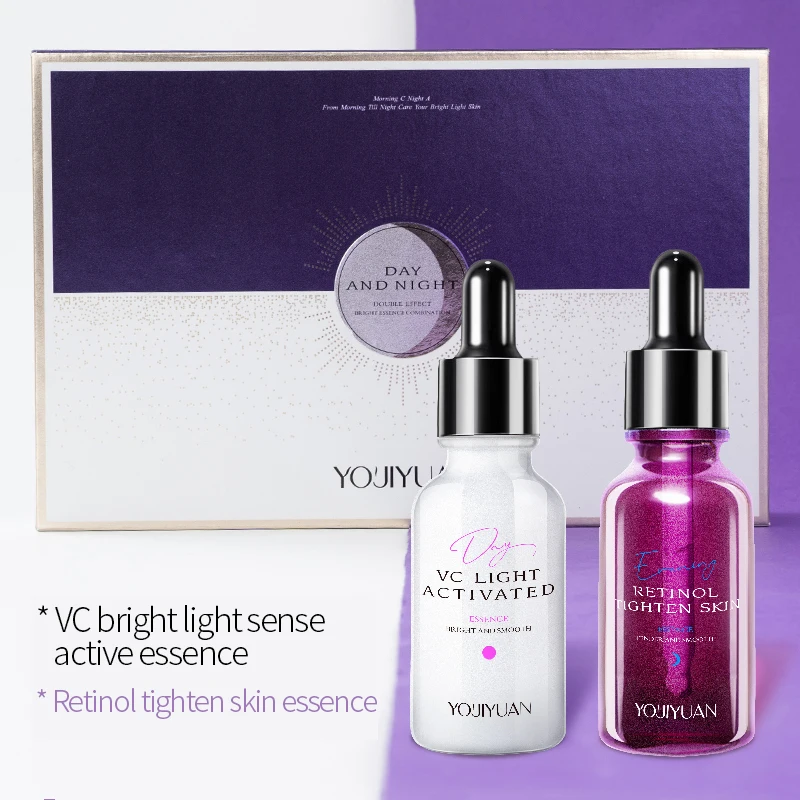 

2021 Hot Selling Beauty Day And Night vitamin c Face serum essence Facial serum Set