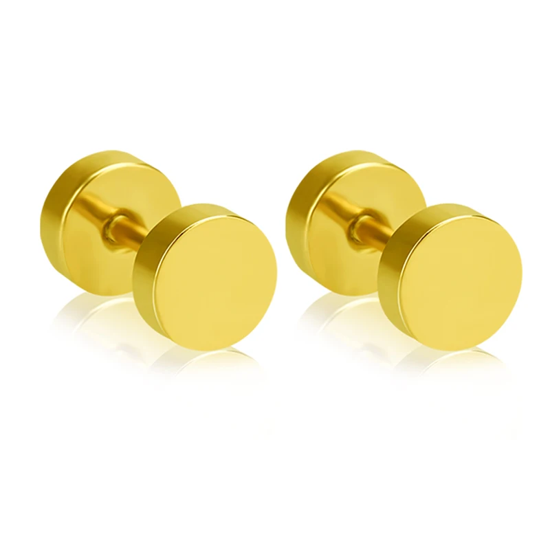 

Fashion Gold Black Color Stainless Stud Bar Earring For Women Men Ear Piercings Jewelry, Steel/gold/rose gold/black