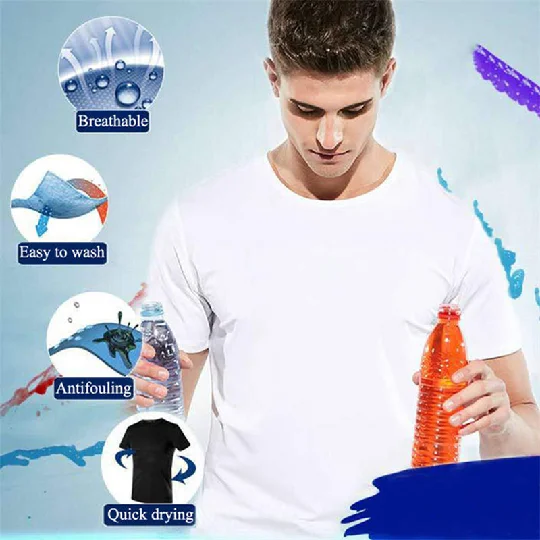 

Men T-Shirts Hydrophobic Breathable Anti-fouling Sports Gym Waterproof T Shirt, Custom colors