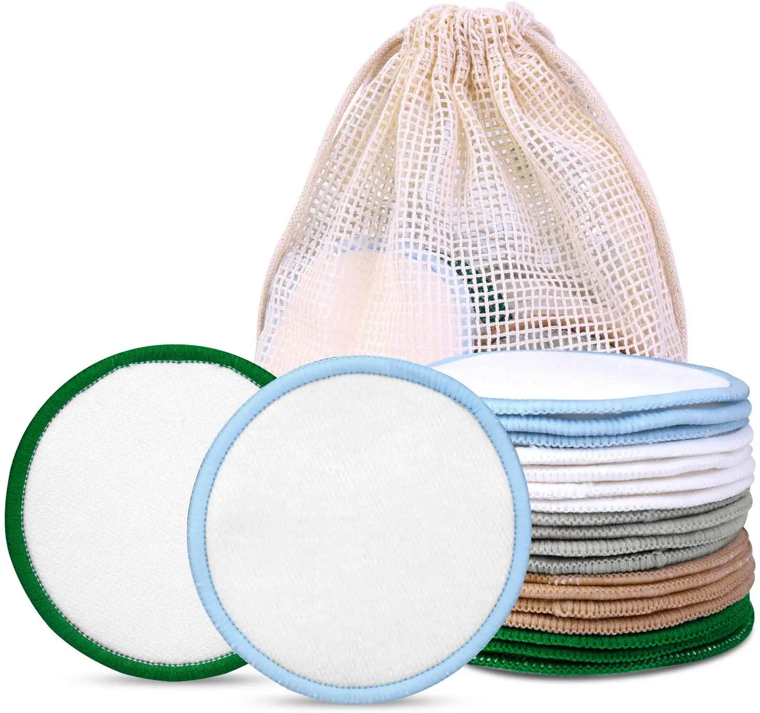Amazon Hot Sell Bamboo Cotton Face Reusable Make Up Remover Pads