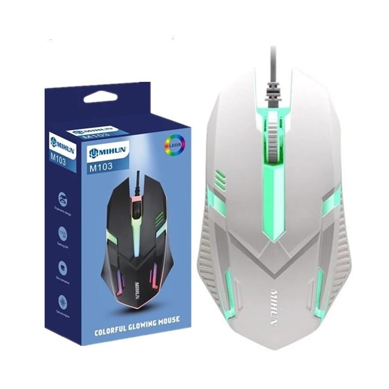 

M103 computer wired USB mouse home office business breathing lamp dazzle color luminous promotion gift mouse
