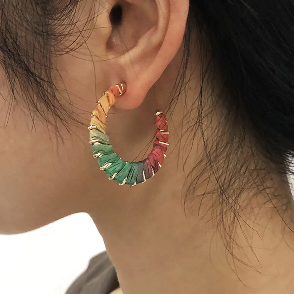 

Letter C Large Earrings Fashion Creative Hand-woven Earrings For Women