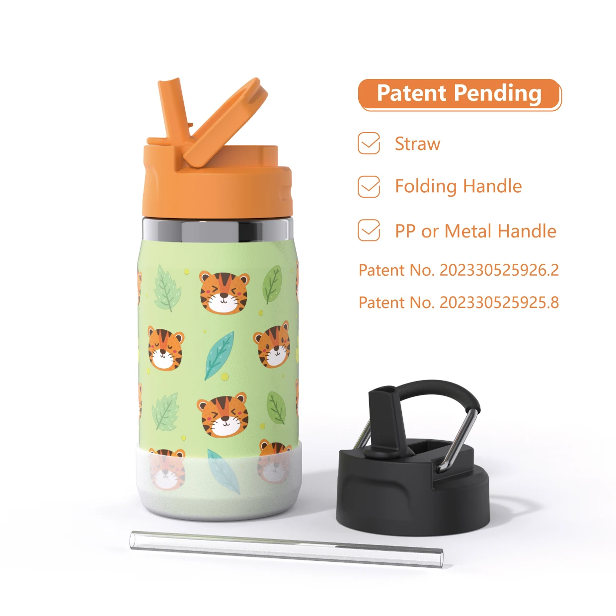 New Design High Quality Stainless Steel Water Bottles Hot Cold Insulated Kids Bottle With Straw