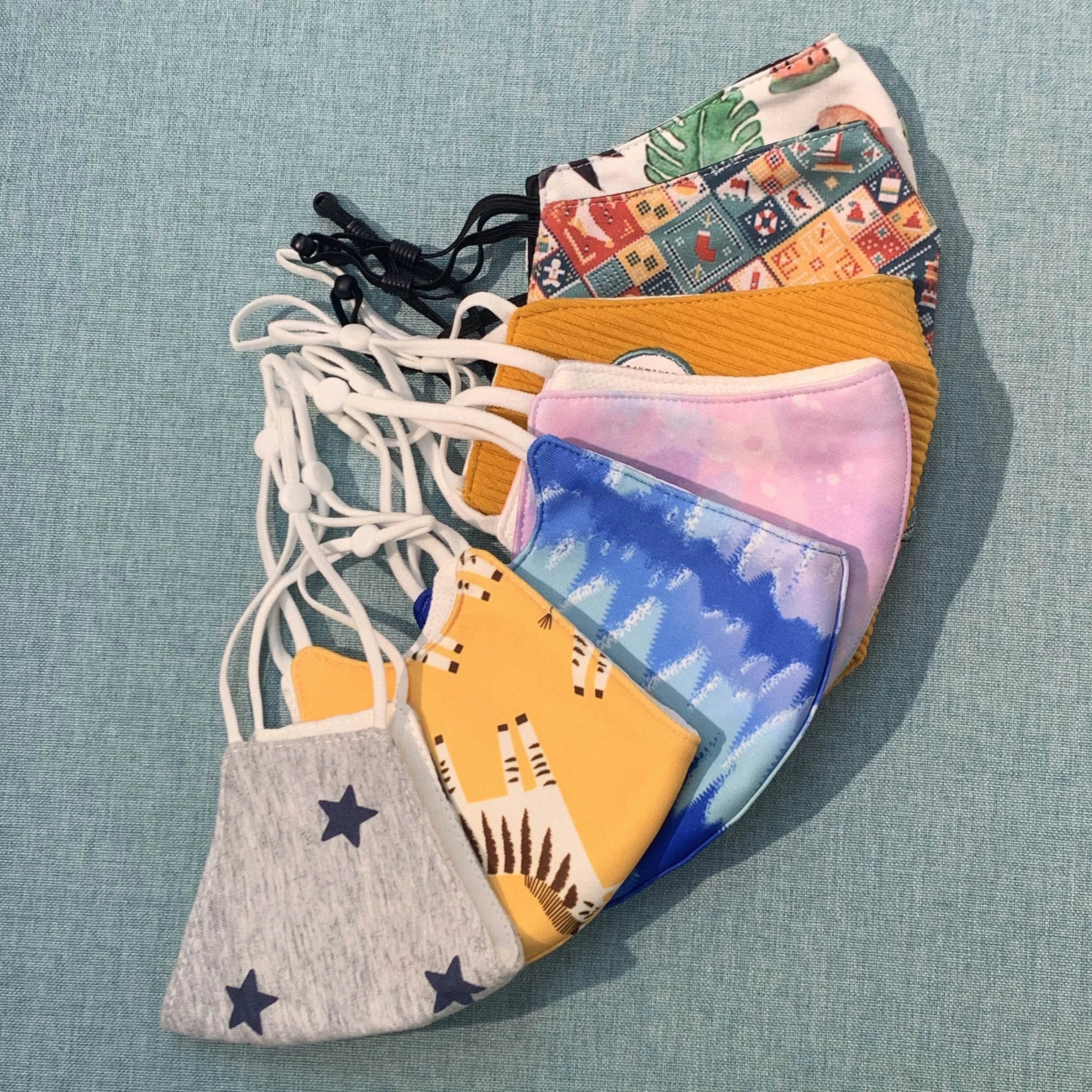 high breathable cotton gauze face mask custom printed polyester