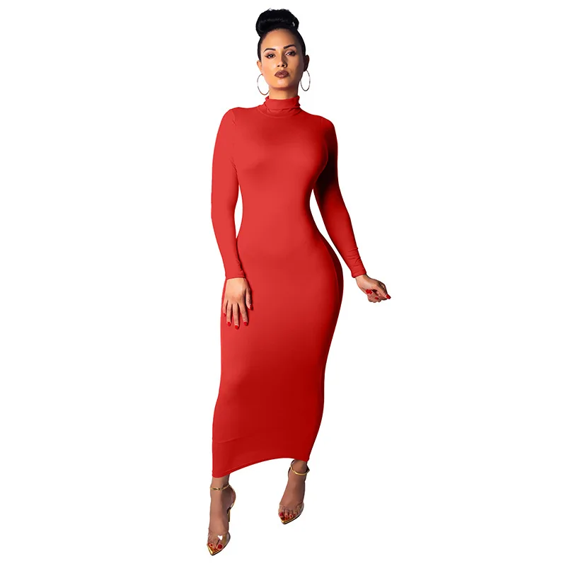 

MD-20082608 Casual Dresses Women Fall Long Casual Dresses Slim Plus Size Women's Dresses