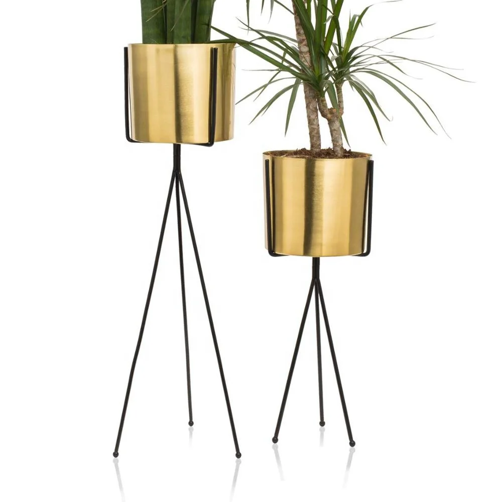 

Mid Century Modern Plant Stand Metal Wire Plant Holder Indoor Flower Stand Iron Plant Stand, Gold