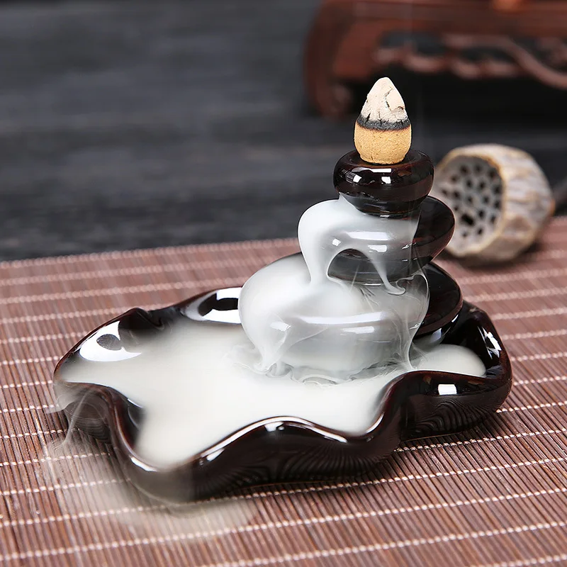 

Hot Sale Aromatherapy Ornament Creative Back Flowing Incense Holder Ceramic Back Flowing Incense Holder