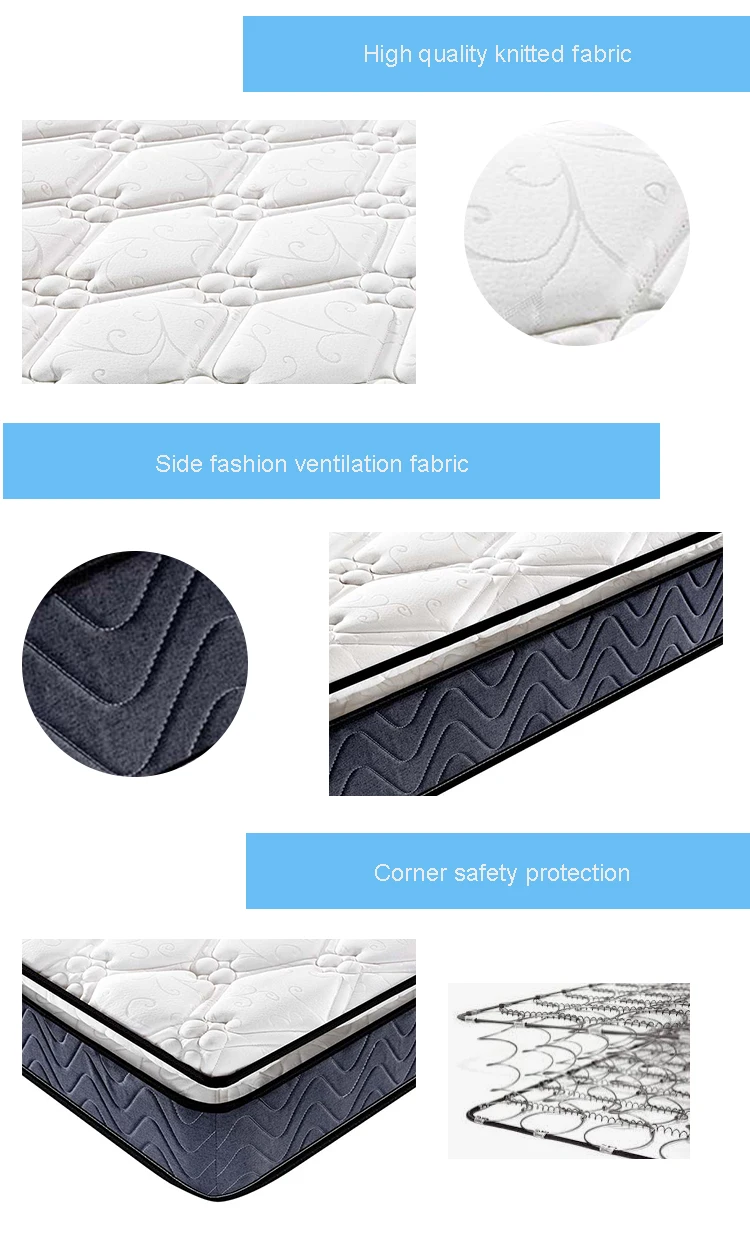 22cm super king size Pillow top roll up spring mattress