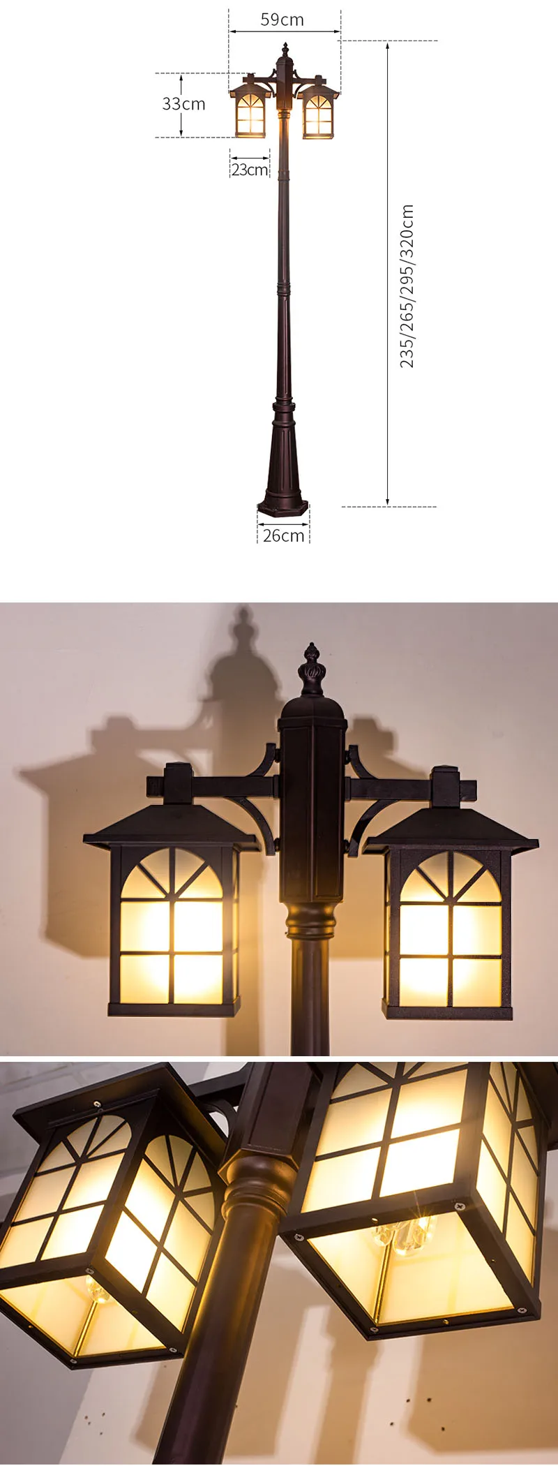Garden Light waterproof solar street lamp with intelligent light control and radar sensor
