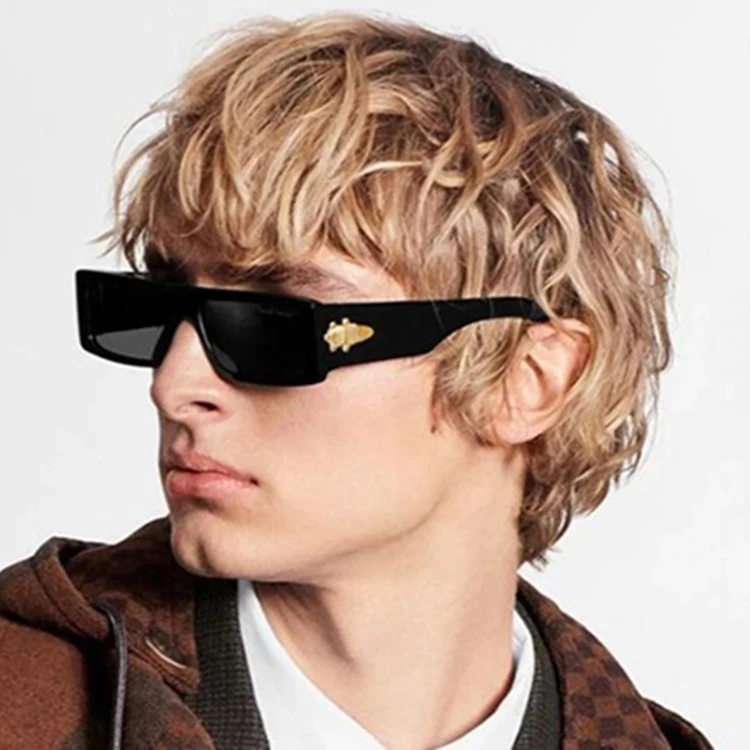

2021 New Flat Top Vintage Sunglasses Mens River Fashion Designer Square Shades Sunglasses Man, As pictures or customized color