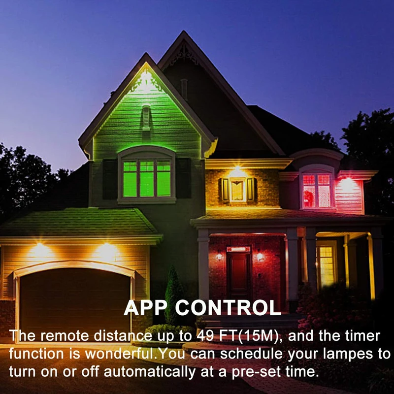 Bluetooth LED Flood Light Solar Power RGBW 30W APP Remote Control Smart House Floodlights IP65 Outdoor LED Spotlight Group Contr