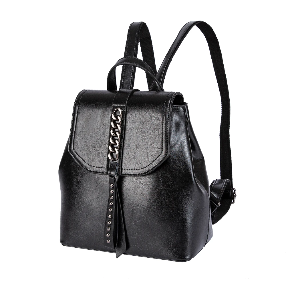 

Hot-sale black Backpack Women leather Shoulder Bag solid color School Bags Teenage Girl Travel packs
