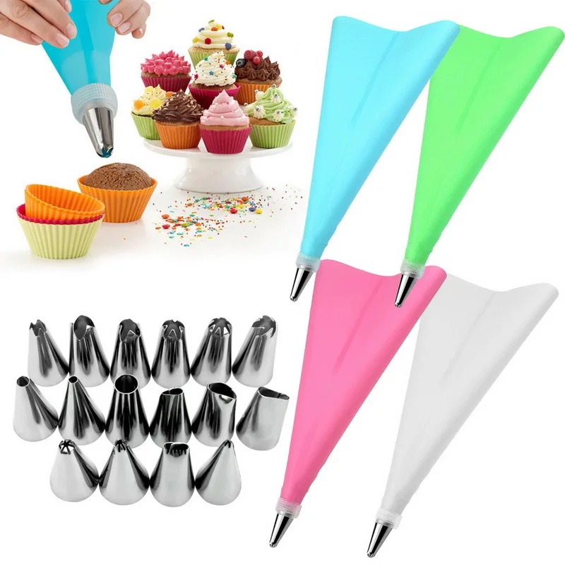 

Cake Decorating Kit Supplies 18 Pcs/Set Cake Decorating Tools Baking Kitchen Accessories, Blue/pink/green/white