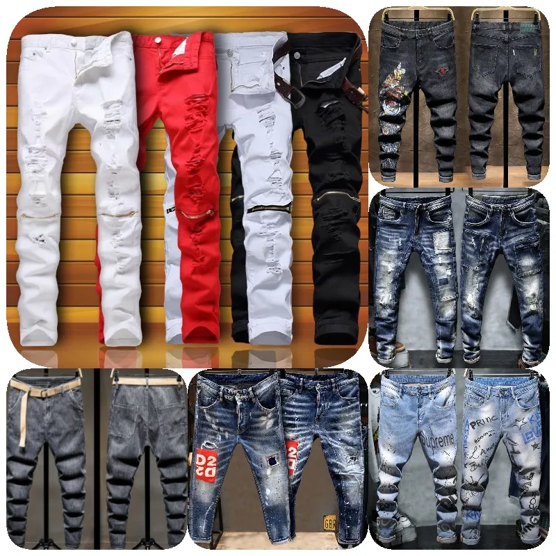 

Outdoor explosion of European and American style fashion jeans for men, Customized color